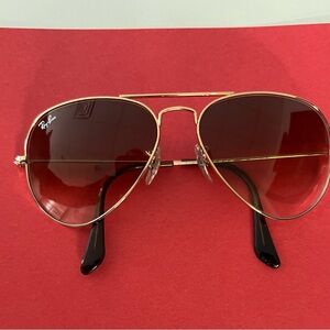 Ray-Ban Gold/Brown Aviator Sunglasses
